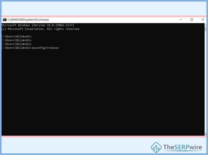 Type ipconfig/release