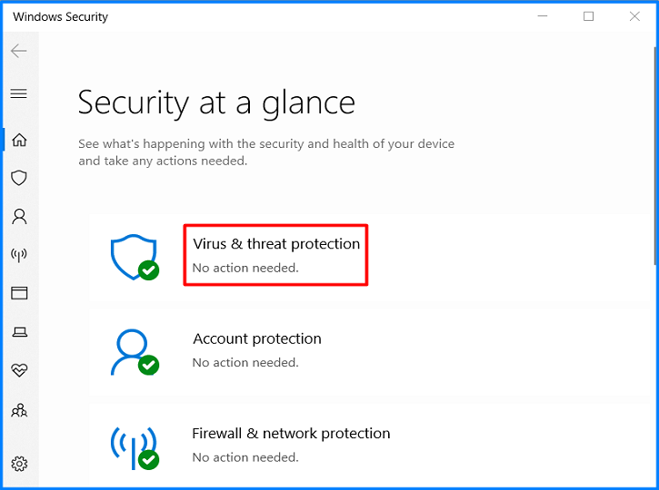 Virus and Threat Protection